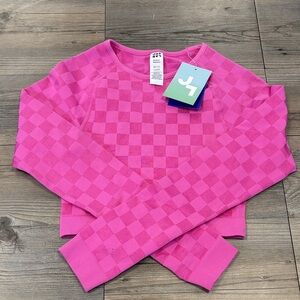 JoyLab Pink Checkered Crop Top